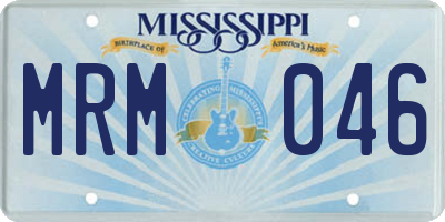 MS license plate MRM046