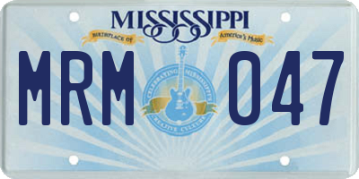 MS license plate MRM047