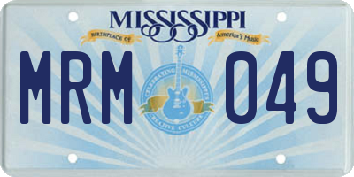 MS license plate MRM049