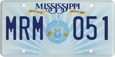 MS license plate MRM051