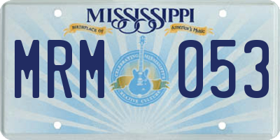 MS license plate MRM053