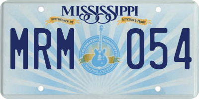 MS license plate MRM054