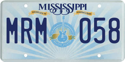 MS license plate MRM058