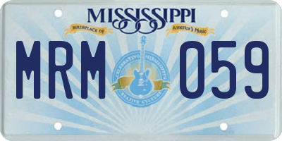 MS license plate MRM059