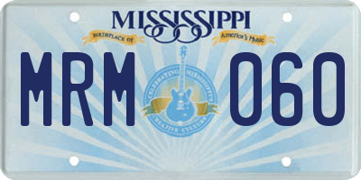 MS license plate MRM060