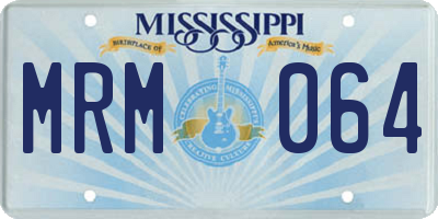 MS license plate MRM064