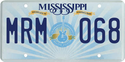 MS license plate MRM068
