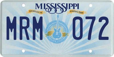 MS license plate MRM072