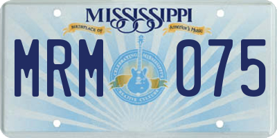 MS license plate MRM075