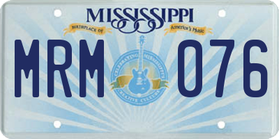 MS license plate MRM076