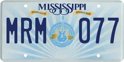 MS license plate MRM077