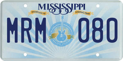 MS license plate MRM080