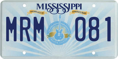 MS license plate MRM081