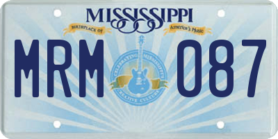 MS license plate MRM087