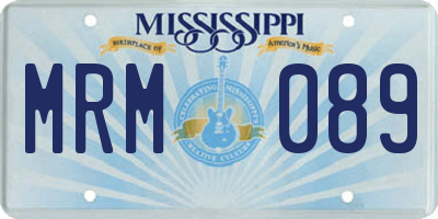 MS license plate MRM089