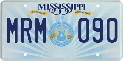MS license plate MRM090
