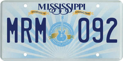MS license plate MRM092