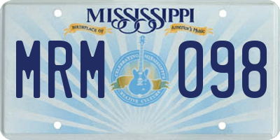 MS license plate MRM098