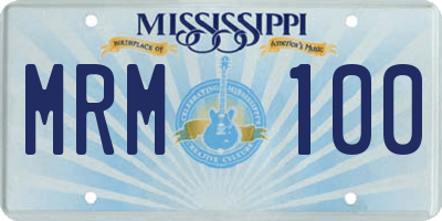 MS license plate MRM100