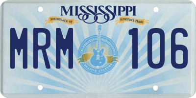 MS license plate MRM106