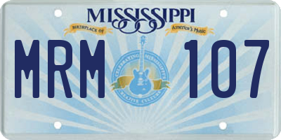 MS license plate MRM107