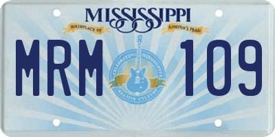 MS license plate MRM109