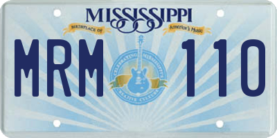 MS license plate MRM110