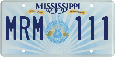 MS license plate MRM111