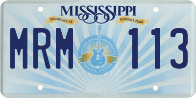 MS license plate MRM113