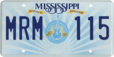 MS license plate MRM115