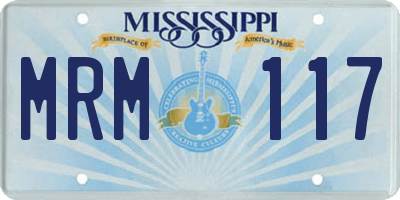 MS license plate MRM117