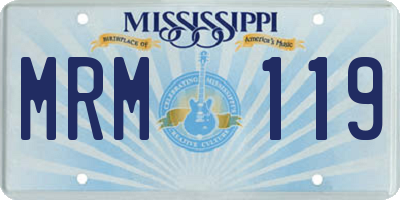 MS license plate MRM119