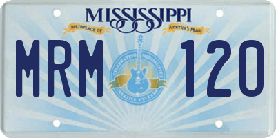 MS license plate MRM120