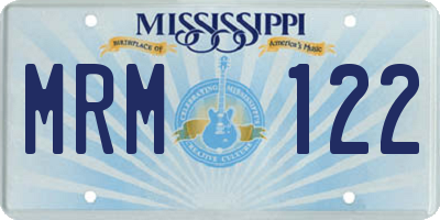 MS license plate MRM122