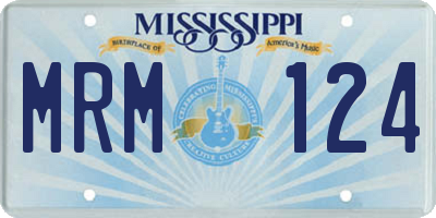 MS license plate MRM124