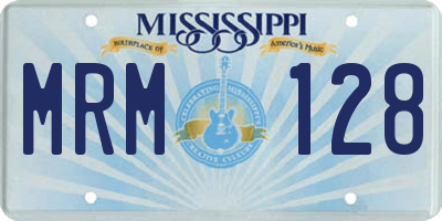 MS license plate MRM128