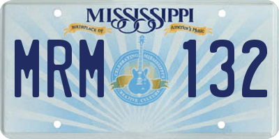 MS license plate MRM132