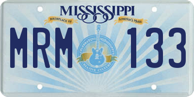 MS license plate MRM133