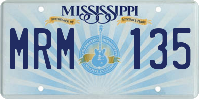 MS license plate MRM135