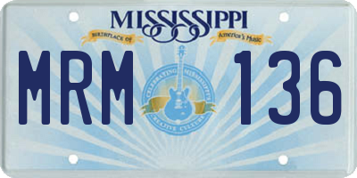 MS license plate MRM136