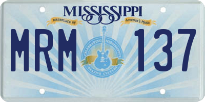 MS license plate MRM137