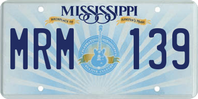 MS license plate MRM139