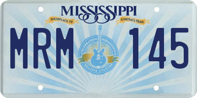 MS license plate MRM145