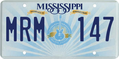 MS license plate MRM147