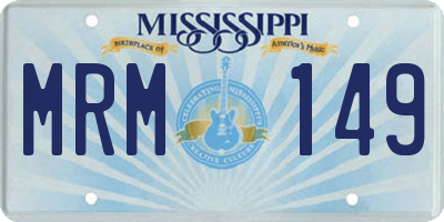 MS license plate MRM149