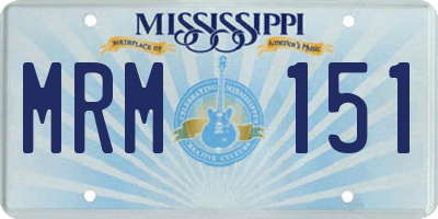 MS license plate MRM151