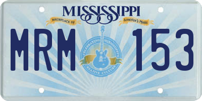 MS license plate MRM153