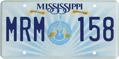 MS license plate MRM158