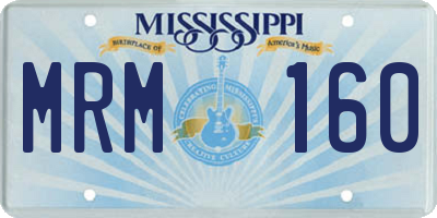 MS license plate MRM160