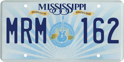 MS license plate MRM162